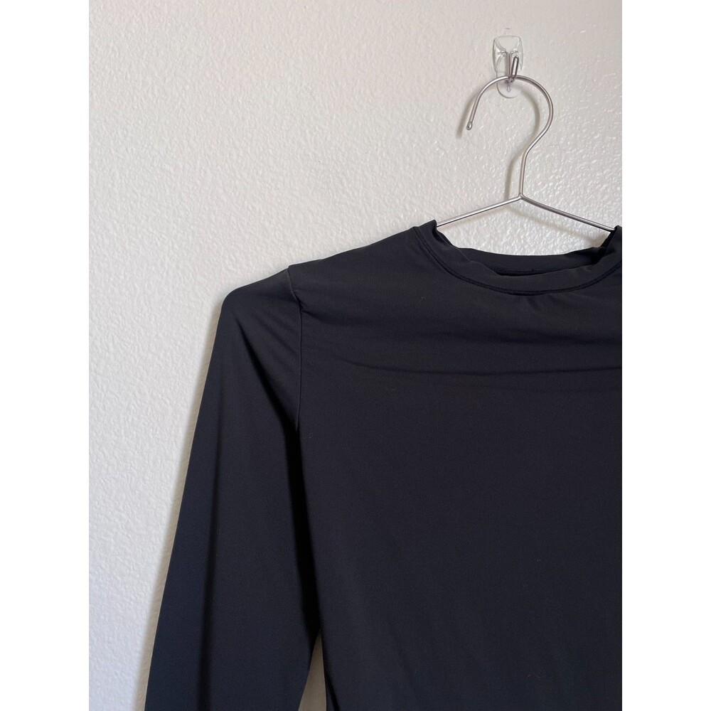Skims Fits Everybody Long Sleeve Crew Neck Bodysuit in Onyx (Black) Size SMALL - Picture 2 of 4